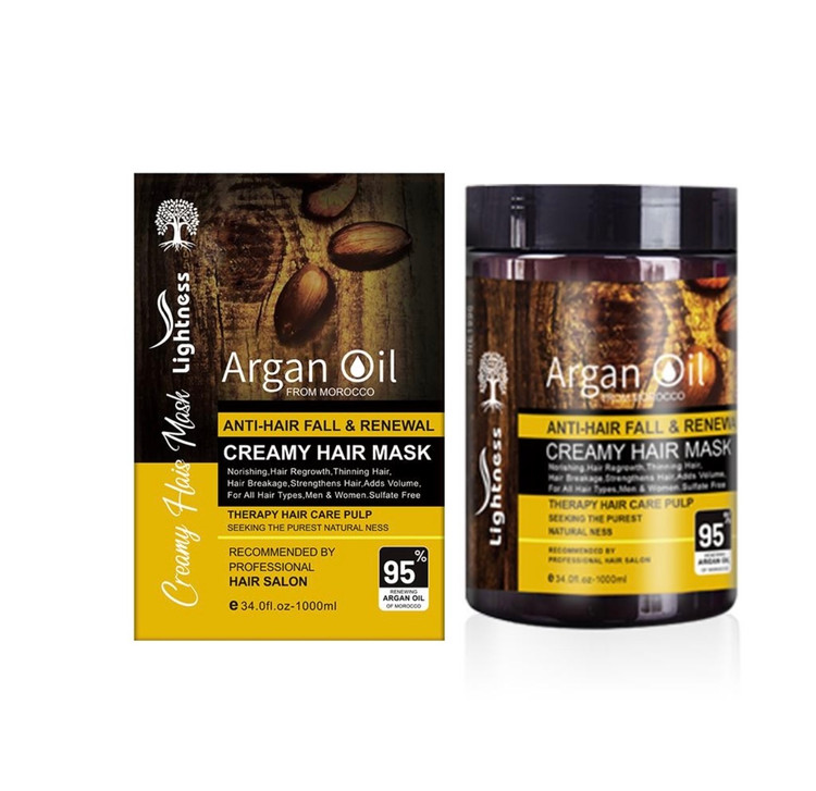 ماسک مو آرگان لایتنس اصل (Lightness Argan Oil Hair Mask) | آبرسان و ترمیمکننده موهای آسیبدیده